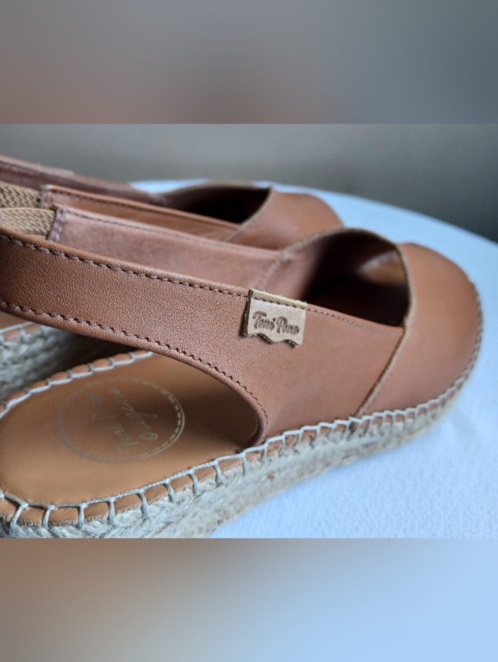 TONI PONS women's Bernia Espadrille Wedgw In Tan Size 39 - Picture 4 of 9